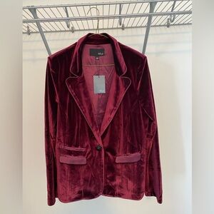 Red velvet blazer